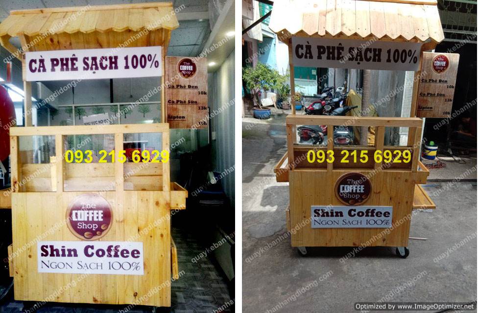 Chuyên thiết kế xe gỗ pha chế cafe giá rẻ di động HCM